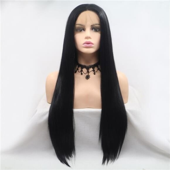 13*3" Lace Front Wigs Synthetic Long Straight 24" 130% Density - Picture 1 of 8